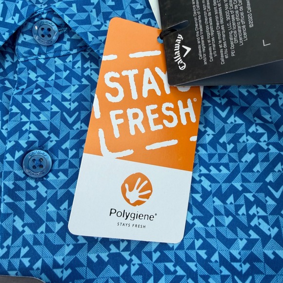 Callaway Polo Shirt Mens 2XLT Vallarta Blue Opti-Dri Swing Tech Golf Stretch NEW - Picture 10 of 16